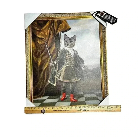 Carol Lew Cat Canvas Print Giclee Stretched Wall Art Victorian 21x17 - Picture 4 of 6